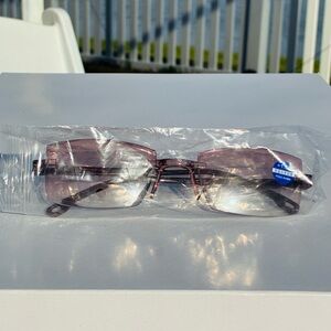 Rimless tinted reading glasses unisex